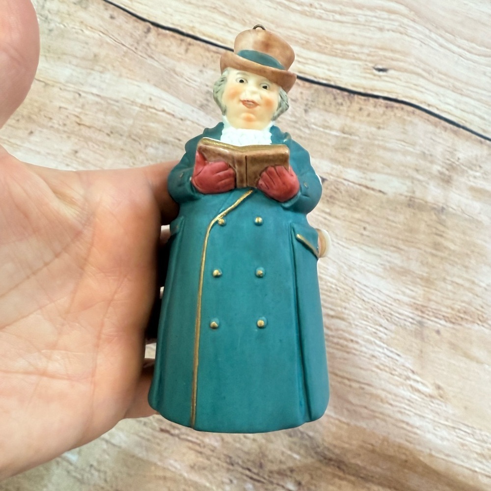 Vintage Hallmark Ornament Dickens Caroler Bell Mr Ashbourne 1990 Christmas Y2K